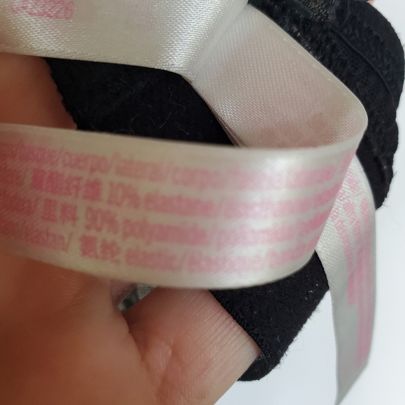 Victoria's Secret PINK Crushed Velvet Black Bralette Size M - Picture 10 of 11
